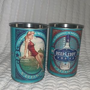 Vintage style Deep Eddy Vodka drinking/decor cans